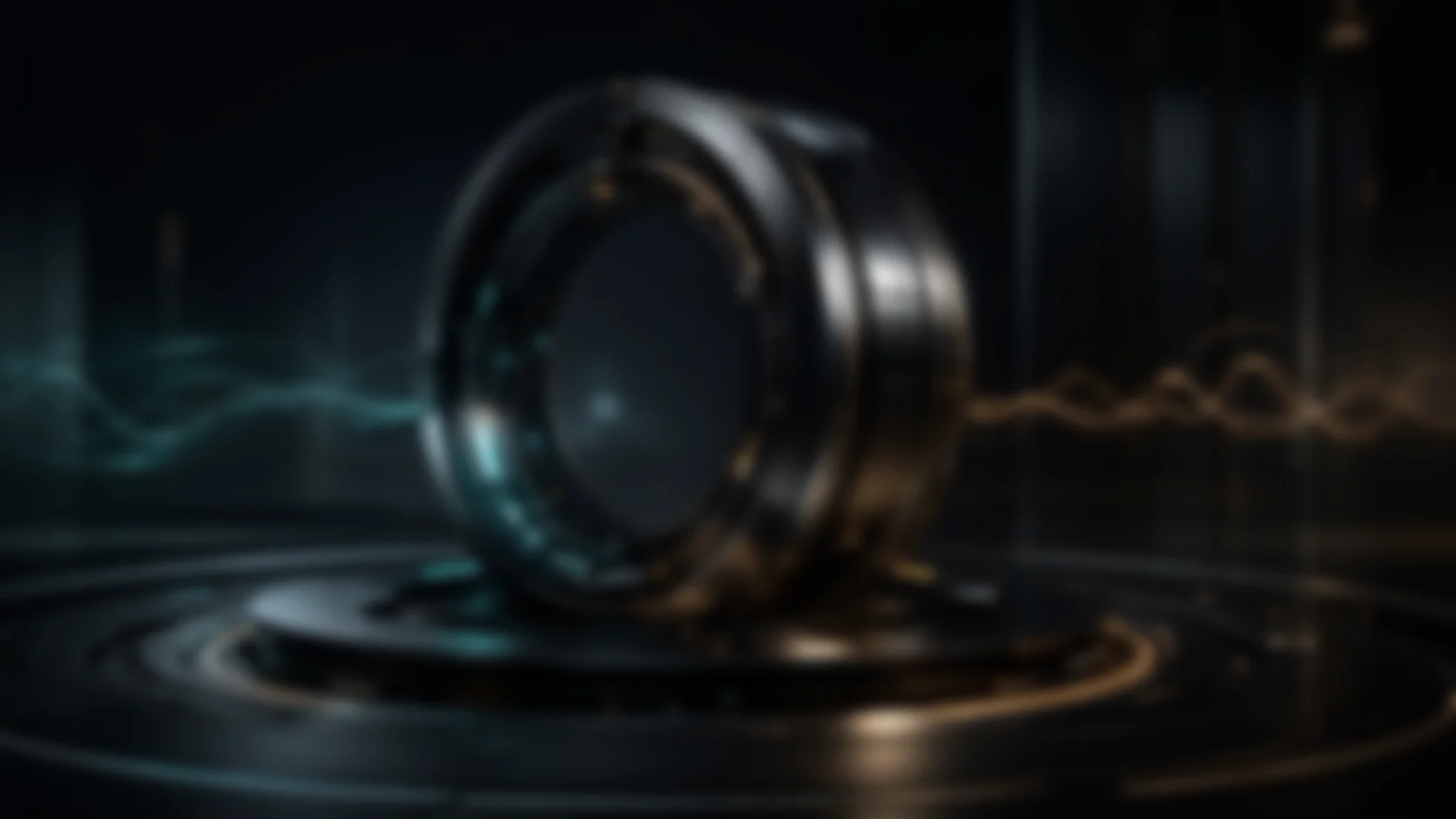 NullRing product-style hero image with a precision metallic ring and pulse trails